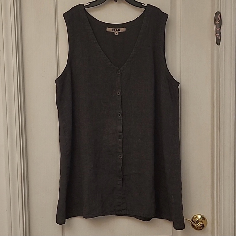 FLAX Women's Grey Sleeveless Top